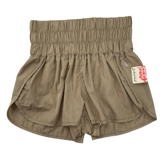 Free People Movement The Way Home Shorts Clay High Rise Smocked Waist Running - Picture 4 of 15